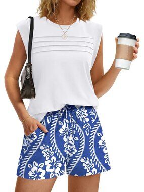 🆕Women's White Trendy Short Sets Beach Vacation Clothes Airport Travel